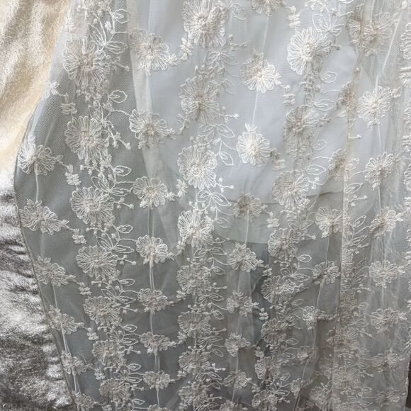 April Cornell Sheer Embroidered Lace Style Duster Long Cardigan Open Sz XS Blush - Picture 4 of 6